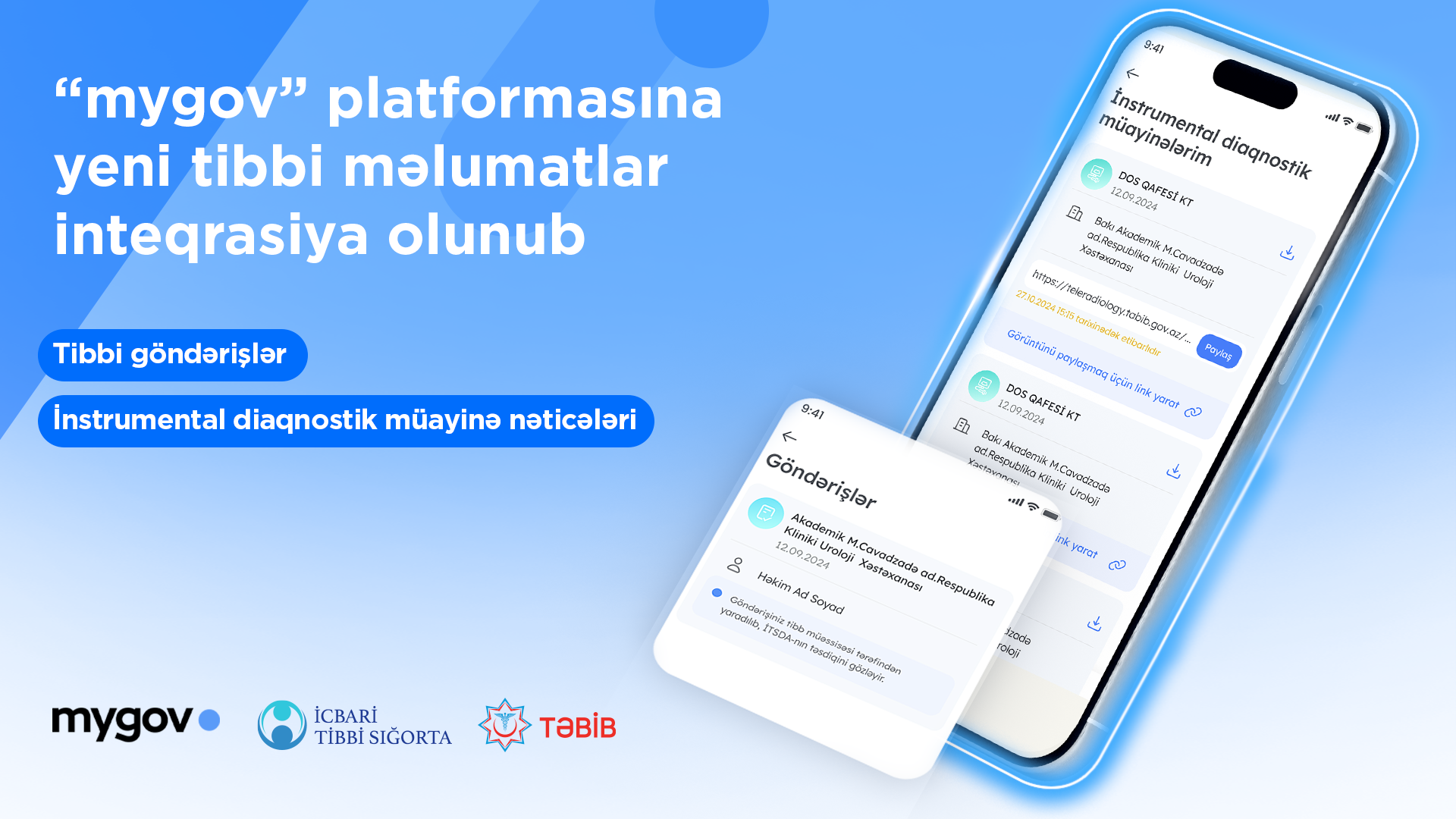 “mygov” platformasına yeni tibbi məlumatlar inteqrasiya olunub