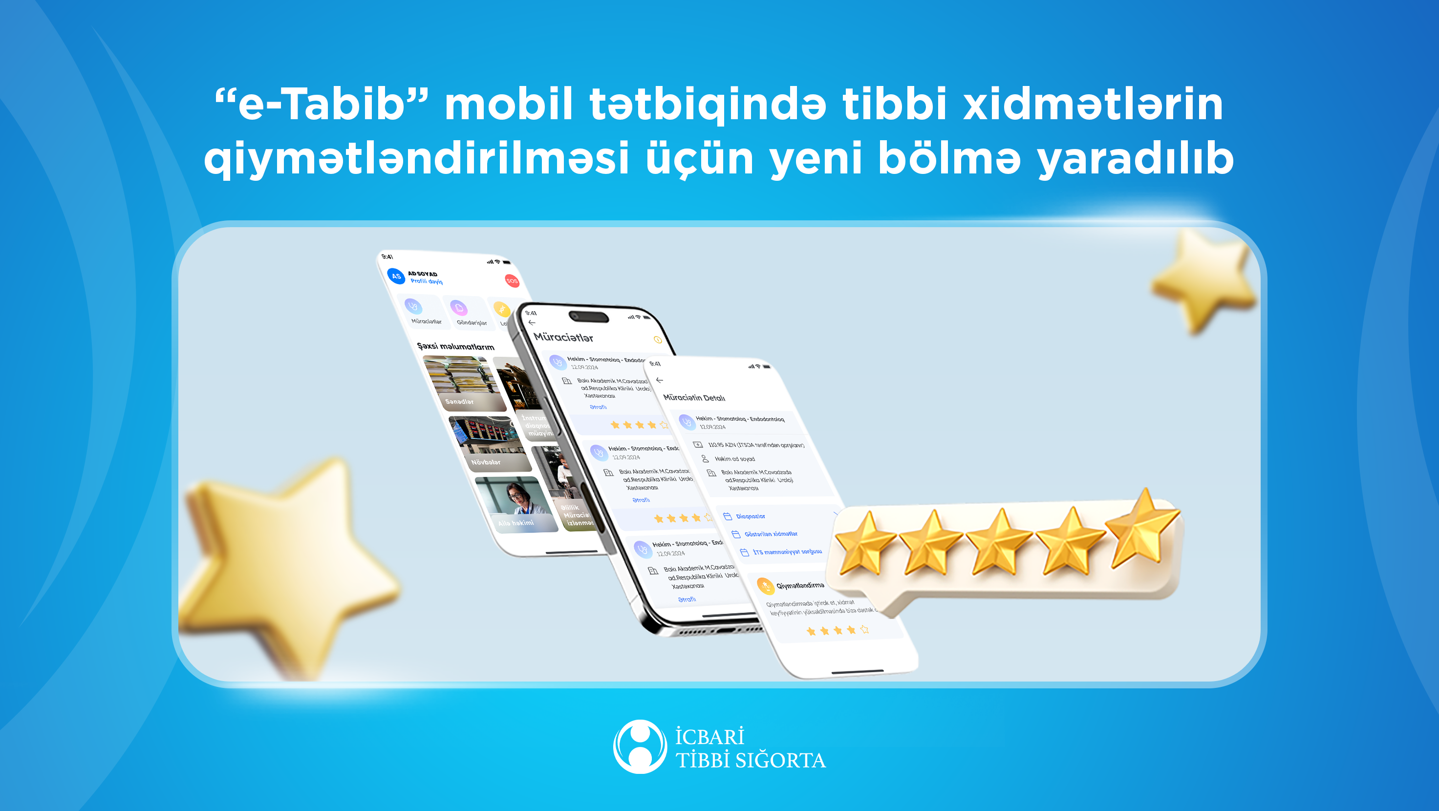 “e-Tabib” mobil tətbiqində tibbi xidmətlərin qiymətləndirilməsi üçün yeni bölmə yaradılıb